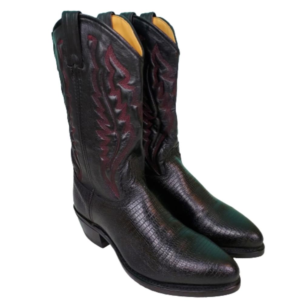 Hytest steel toe cowboy work boots, Men's size 8D, black cherry